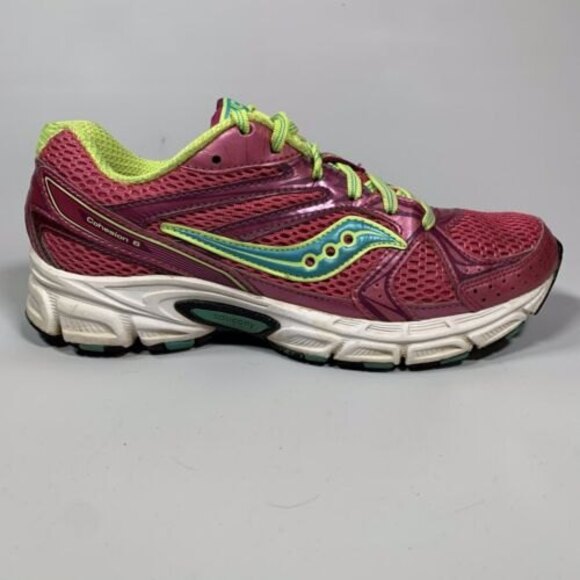 Saucony Cohesion 6 Womens Size 7 Shoes GRID 15156-18 Pink Yellow Blue - Picture 3 of 11